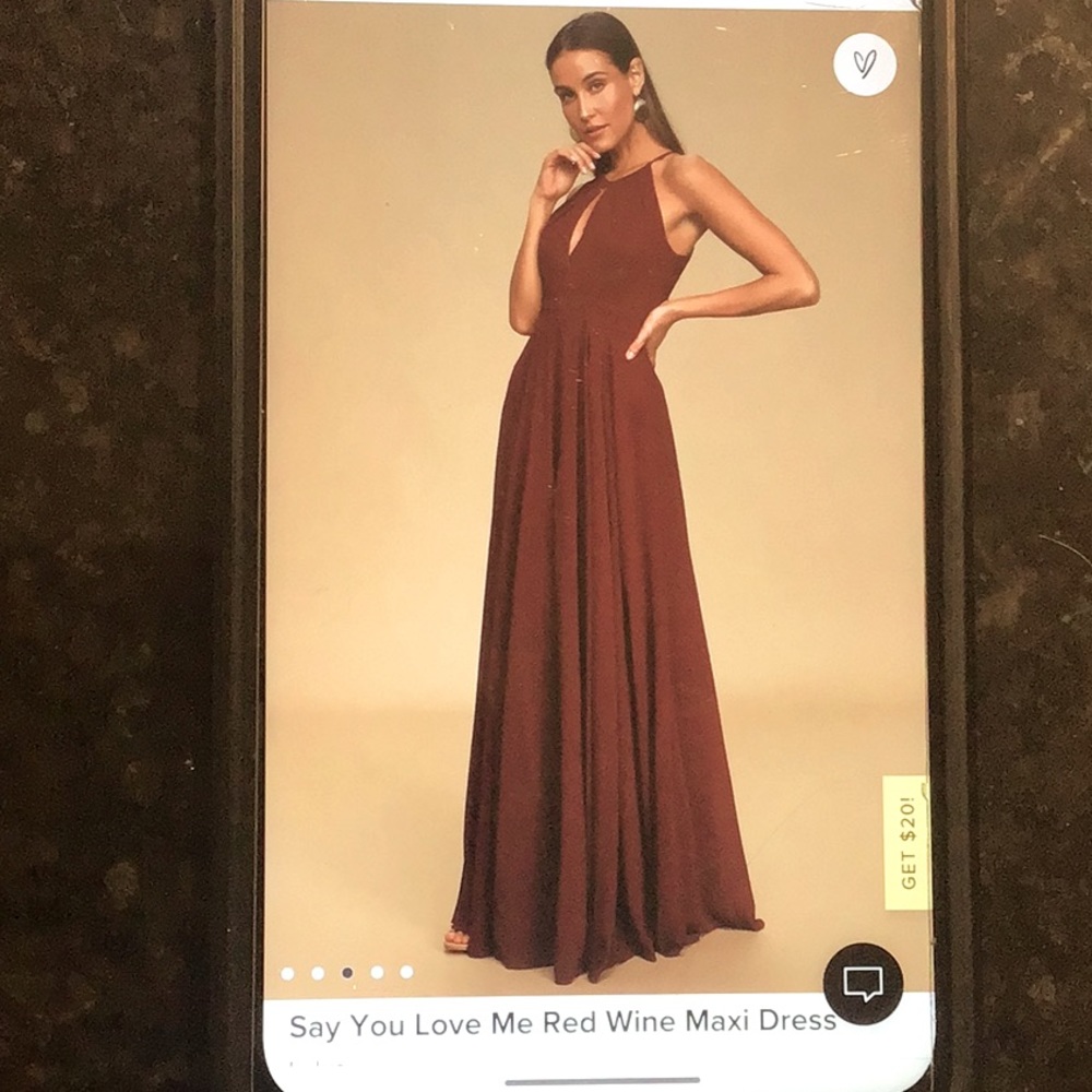 Lulus Bridesmaids Dress “Say You Love Me” Red Wine color